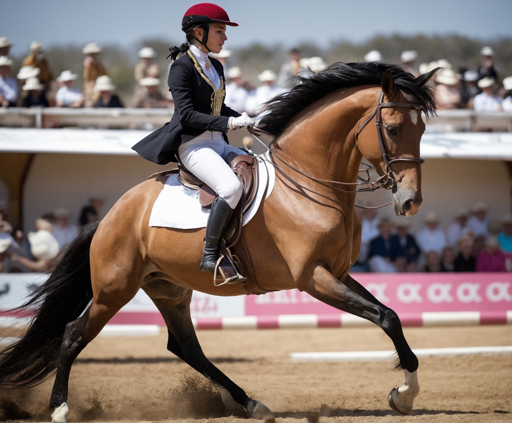 Caballo de doma clásica en entrenamiento avanzado